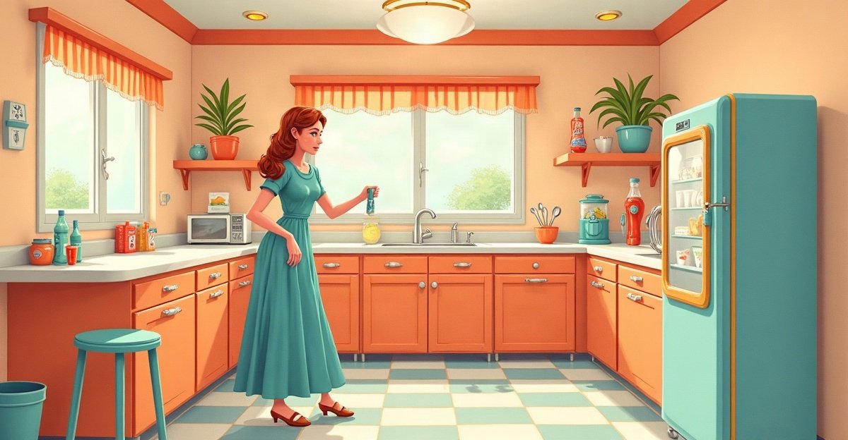 Nostalgic 1950s Americana coloring book scene representing the Memory Lane Coloring Book Series