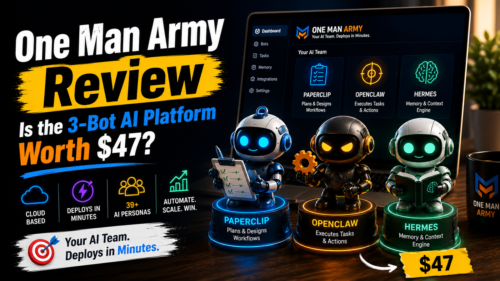 One Man Army Review: Is the 3-Bot AI Platform Worth $47?
